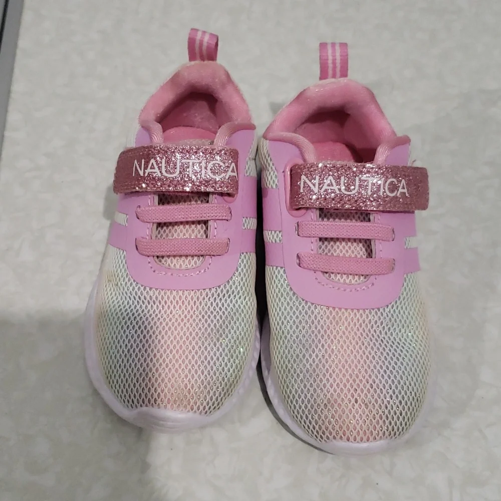 Nautica Pastel Rainbow Towhee Little Girls Sneakers Shoes‎ Sz 8